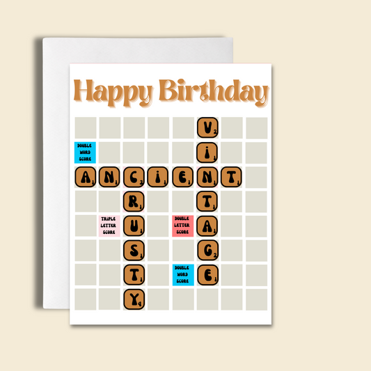 Vintage, Ancient | Scrabble Birthday Card