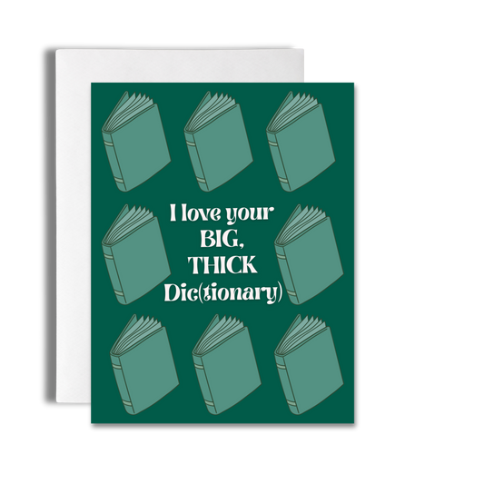 Big, Thick Dictionary | Book Lover Birthday Card with Puns image 0