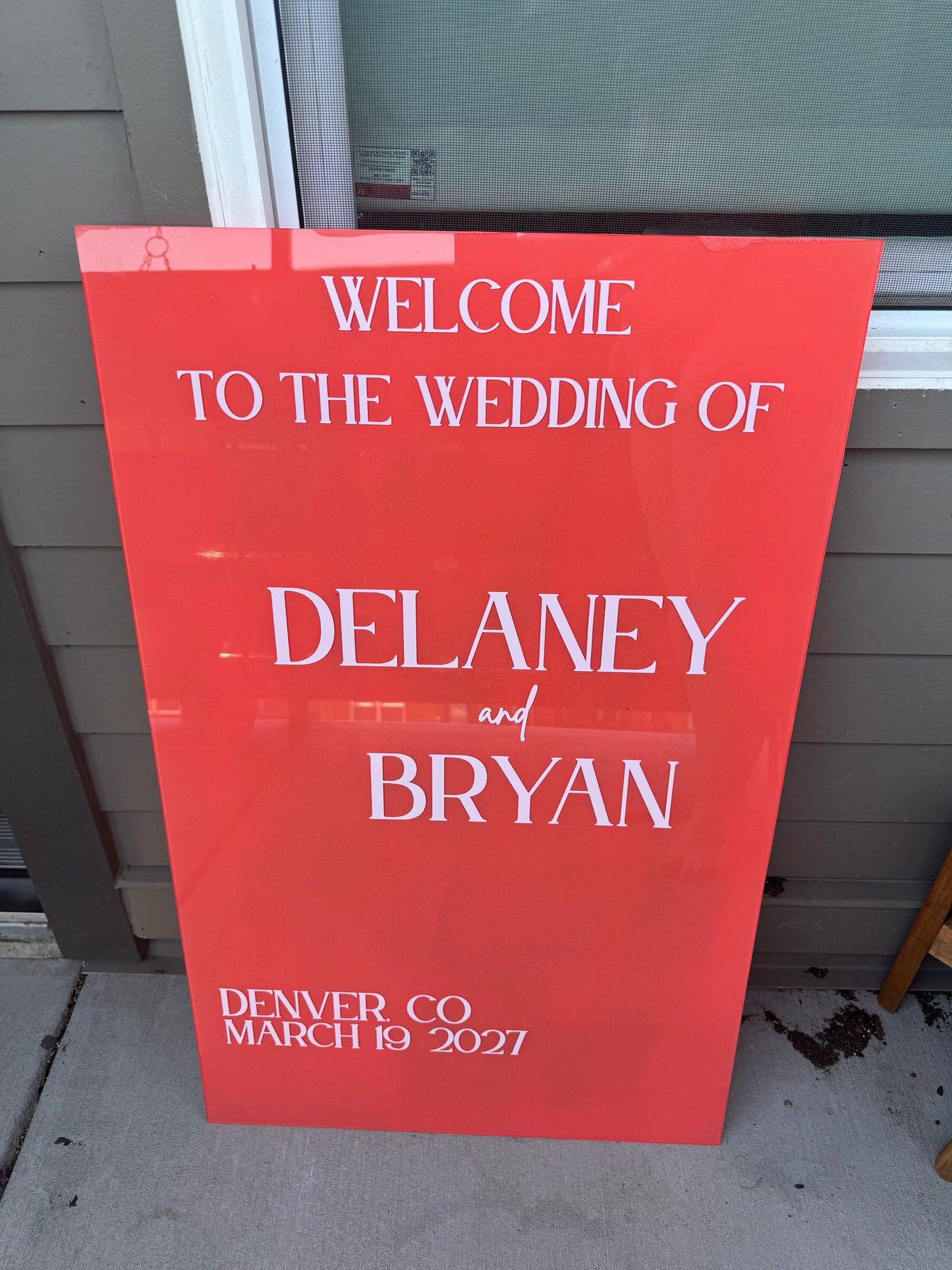 20" x 36" Acrylic Sign