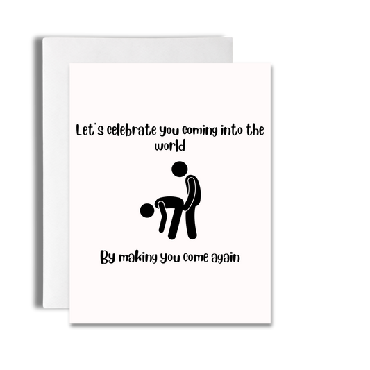 Coming Into the World | Funny Birthday Card image 0