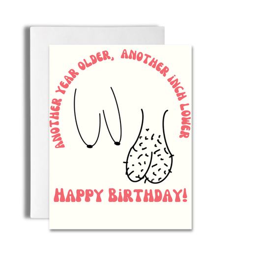 Another Year Older, Another Inch Lower | Funny Birthday Card image 0