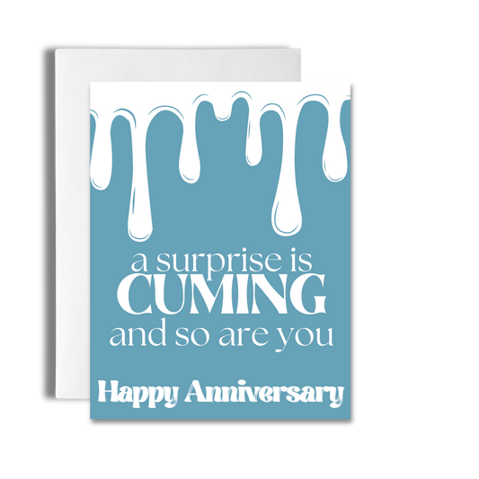 A Surprise is Cuming | Naughty Anniversary Surprise Card image 0