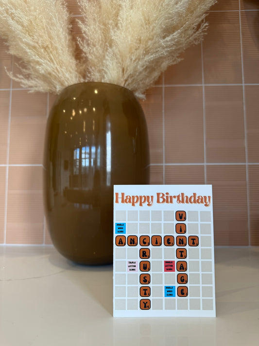 Vintage, Ancient | Scrabble Birthday Card