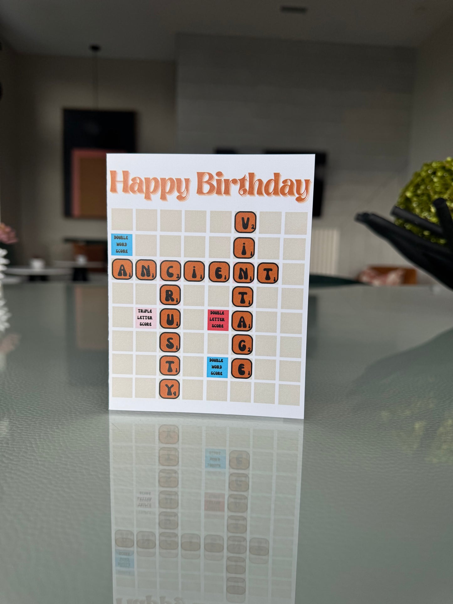 Vintage, Ancient | Scrabble Birthday Card