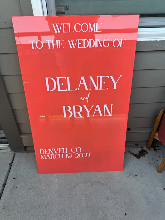20" x 36" Acrylic Sign