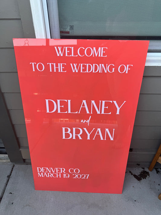 20" x 36" Acrylic Sign