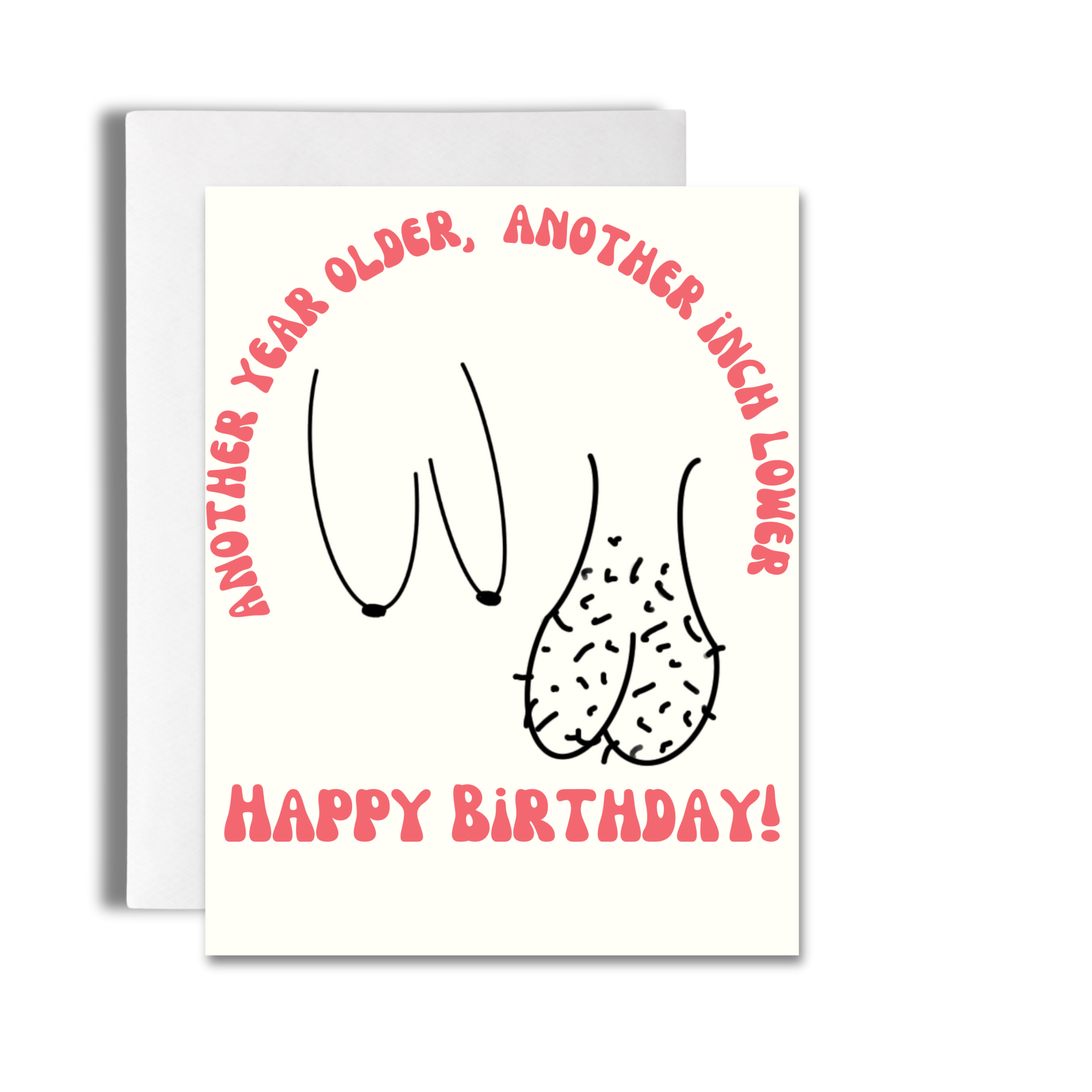 Another Year Older, Another Inch Lower | Funny Birthday Card image 0